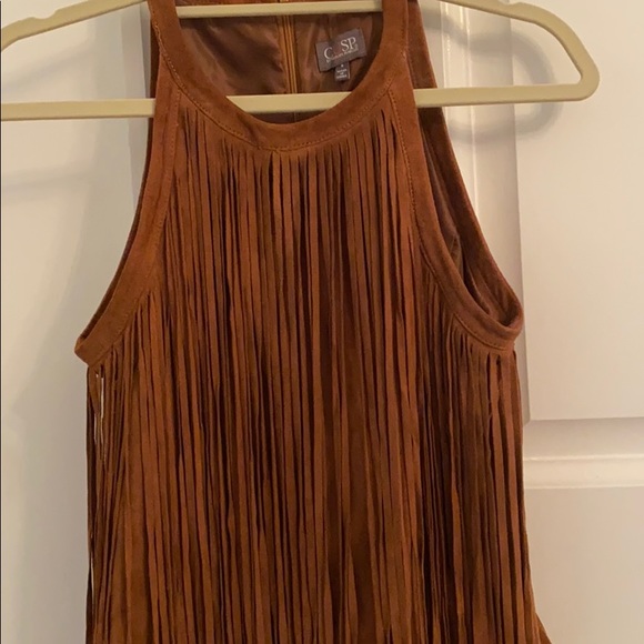 Neiman Marcus suede fringe shirt- NEVER WORN - Picture 2 of 5